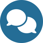 Circle with two speech bubble icons