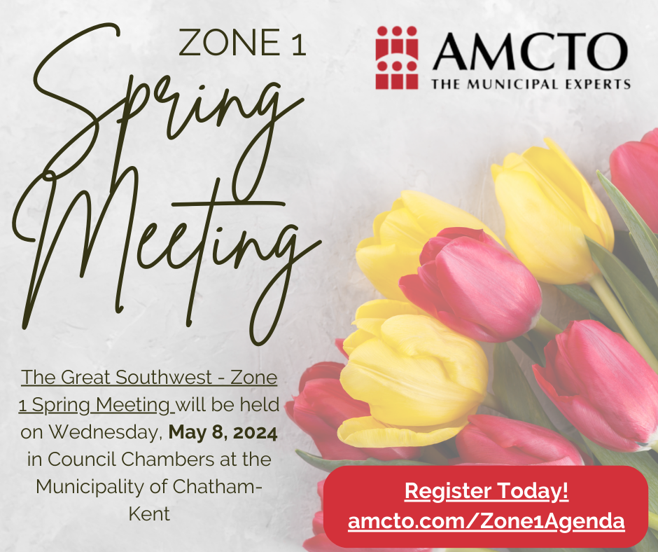 Spring Meeting - Zone 1 Flyer designed with red and yellow tulips in a bunch